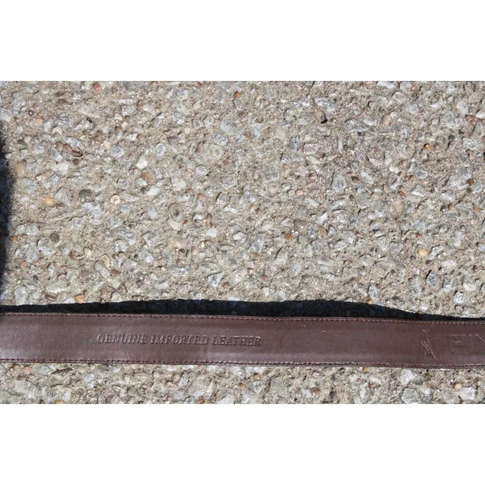 PING Golf Belt Black Leather Silver Metal Buckle Men's Accessory 40 in X-P3004
